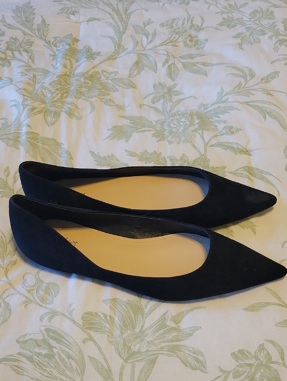 Botkier Black Pointed Suede Flats